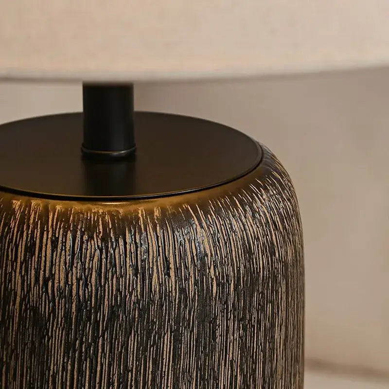 Rustic dark brown ceramic wabi sabi floor lamp living room
