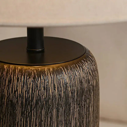 Rustic dark brown ceramic wabi sabi floor lamp living room