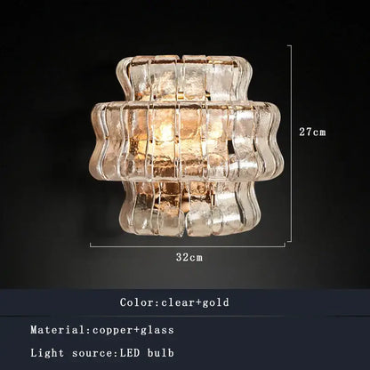 Rustic dark brown glass wall sconce lamps living room led decor