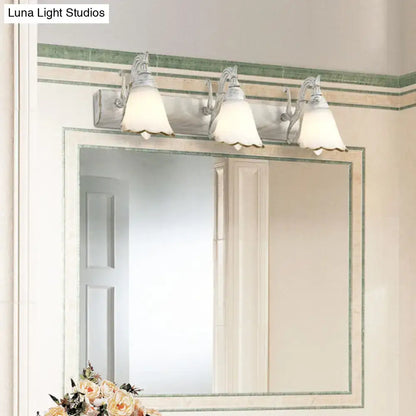 Rustic distressed white glass wall light bathroom vanity 110v-120v