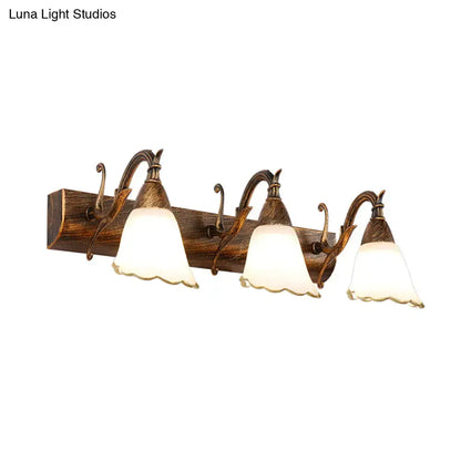 Rustic distressed white glass wall light bathroom vanity 110v-120v