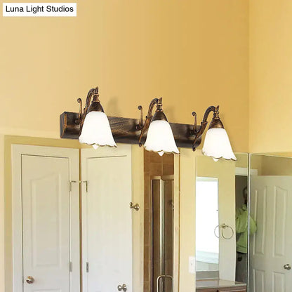 Rustic distressed white glass wall light bathroom vanity 110v-120v