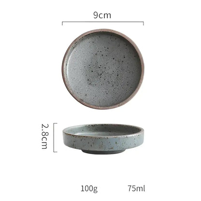Rustic earthy speckled ceramic round sauce dish set kitchen bowls