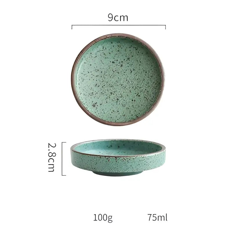 Rustic earthy speckled ceramic round sauce dish set kitchen bowls