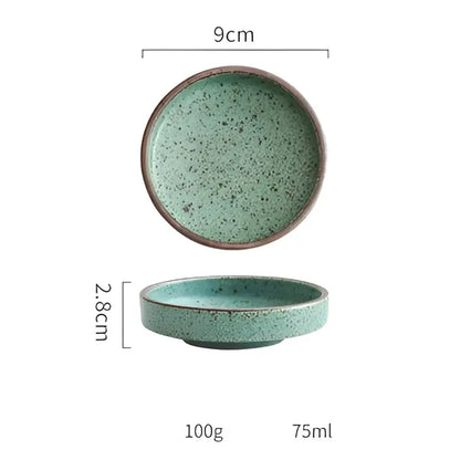 Rustic earthy speckled ceramic round sauce dish set kitchen bowls