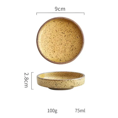 Rustic earthy speckled ceramic round sauce dish set kitchen bowls