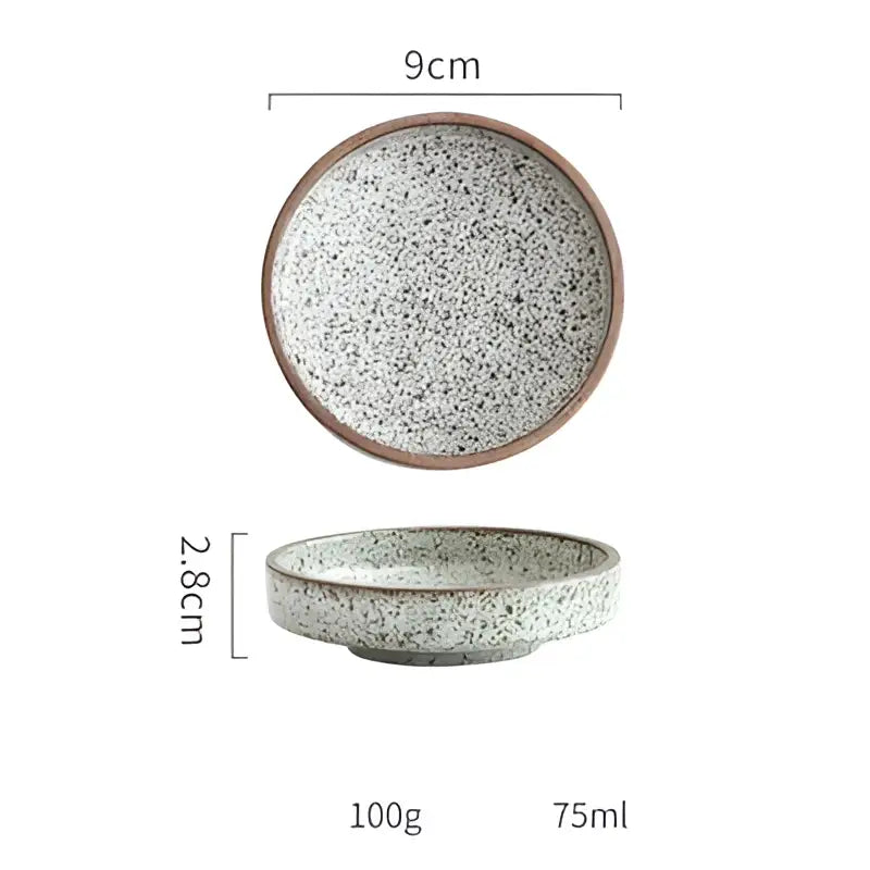 Rustic earthy speckled ceramic round sauce dish set kitchen bowls