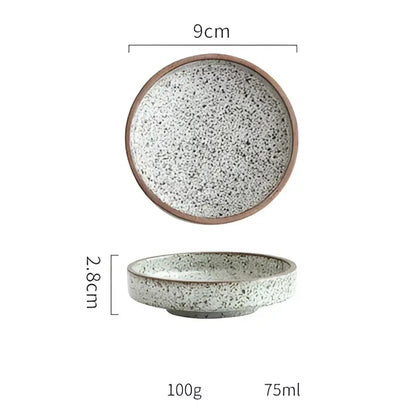 Rustic earthy speckled ceramic round sauce dish set kitchen bowls