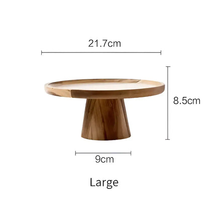 Rustic elevated wooden cake stand set – dining room serving trays