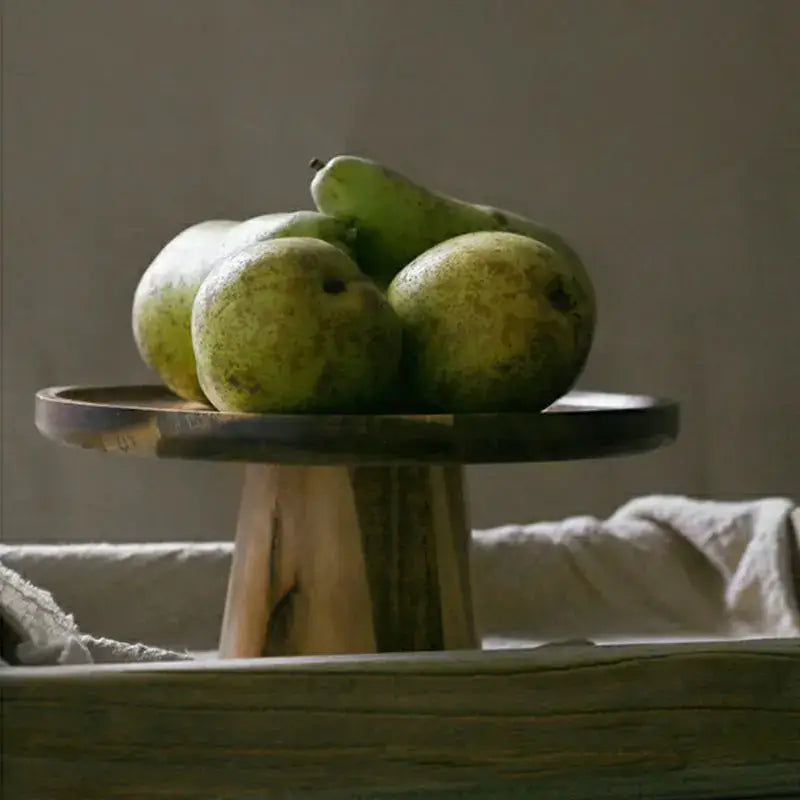 Rustic elevated wooden cake stand set – dining room serving trays