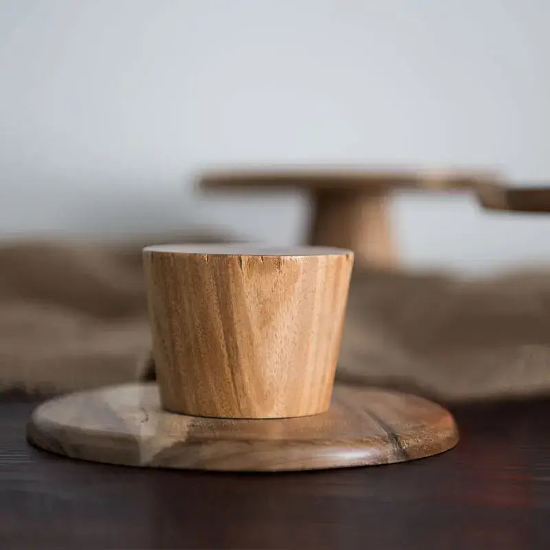 Rustic elevated wooden cake stand set – dining room serving trays