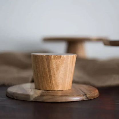 Rustic elevated wooden cake stand set – dining room serving trays