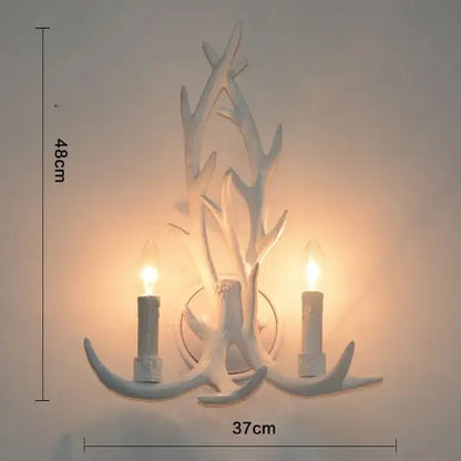 Rustic golden brown antler pendant chandelier dining room light