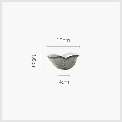 Rustic grayish white ceramic dish bowl set dining room dinnerware