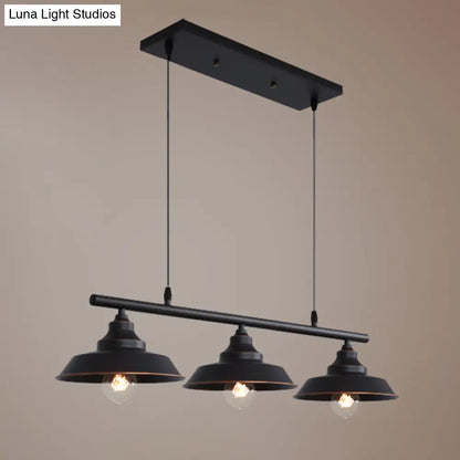 DecorBites™ Rustic Metal 3-Head Hanging Ceiling Light - Lid Shaped Bistro Island Lamp in Dark Coffee