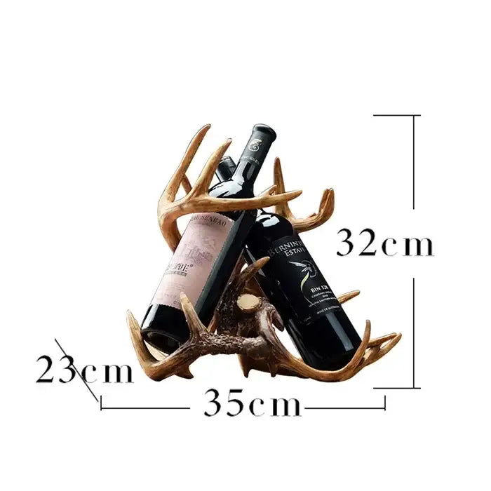 Rustic natural resin buckhorn wine holder dining room antler rack