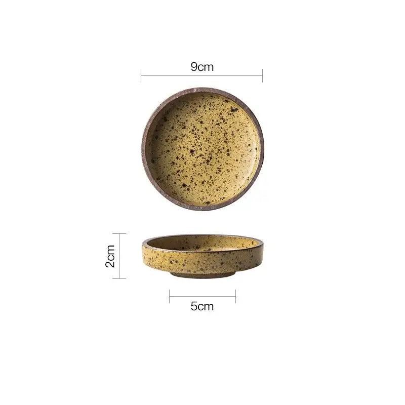 Rustic speckled ceramic sauce dishes dining room snack plates