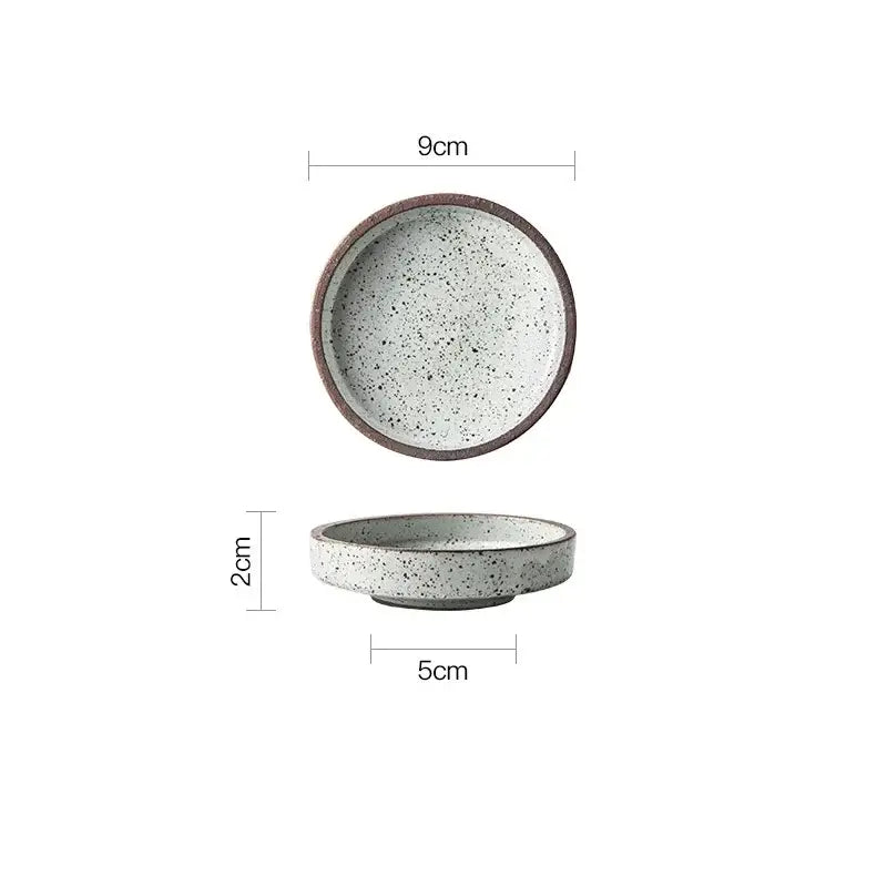 Rustic speckled ceramic sauce dishes dining room snack plates