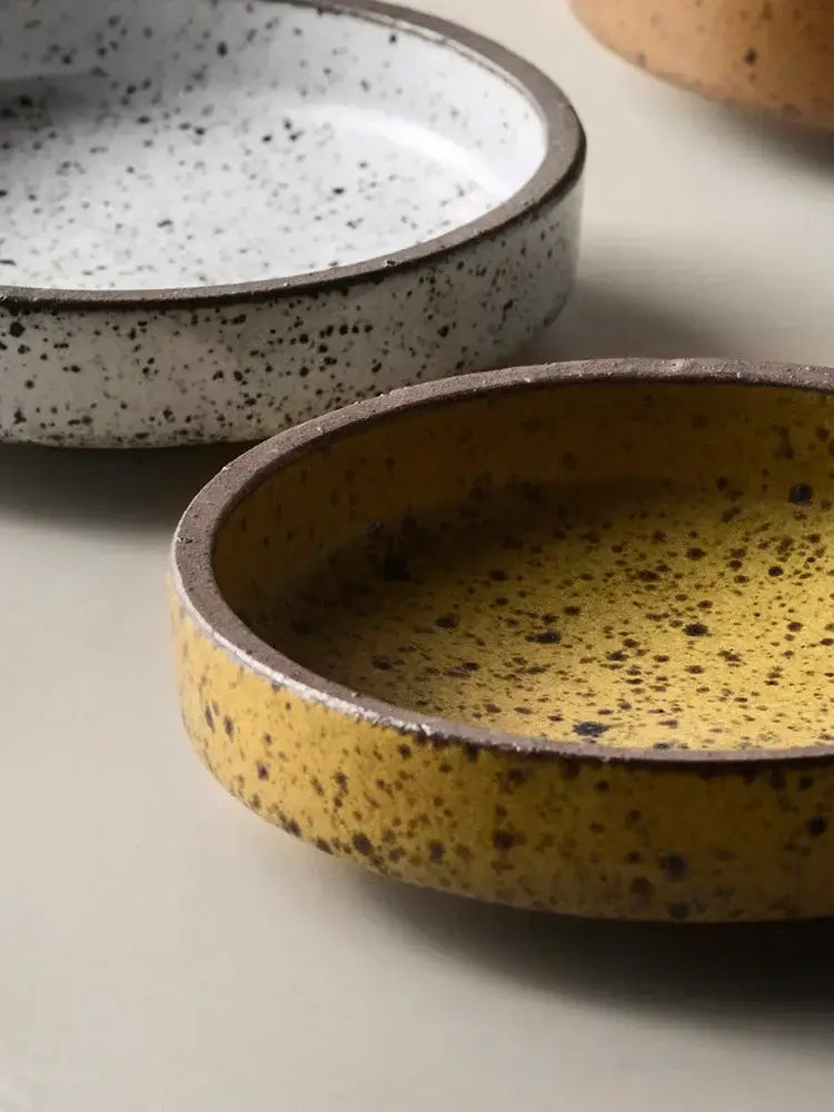 Rustic speckled ceramic sauce dishes dining room snack plates