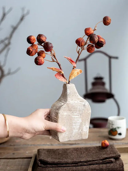 Rustic speckled gray hydroponic vases living room garden rattan decor