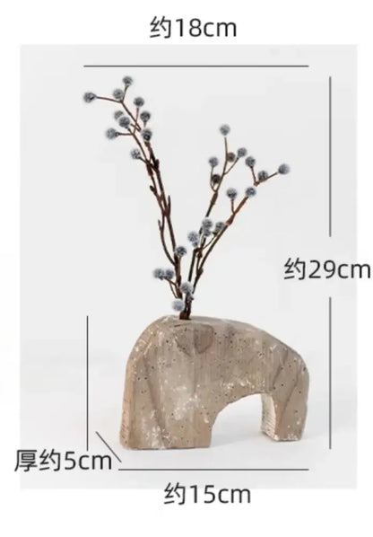 Rustic speckled gray hydroponic vases living room garden rattan decor