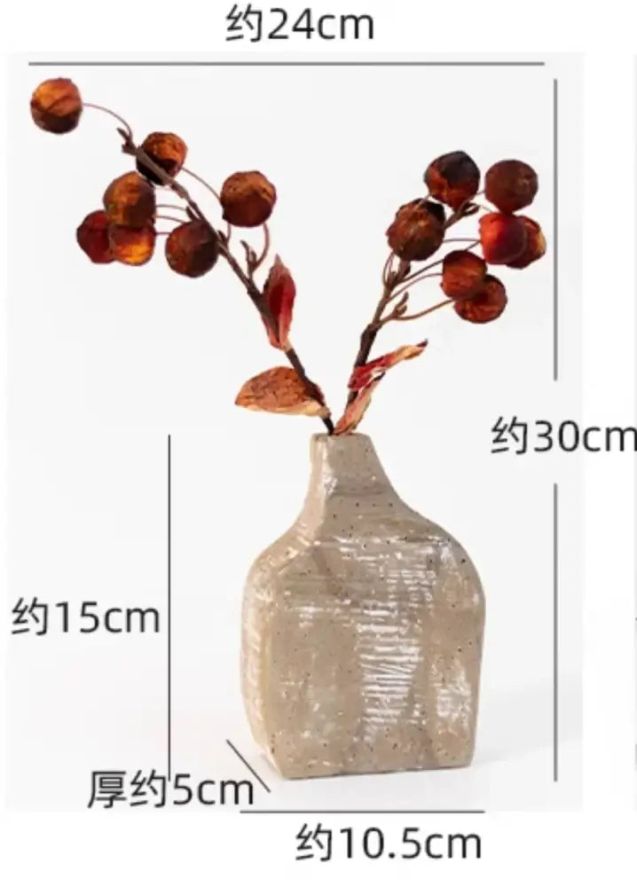 Rustic speckled gray hydroponic vases living room garden rattan decor