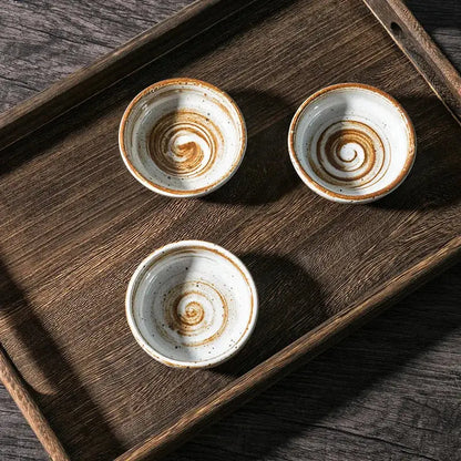 Rustic white speckled ceramic seasoning sauce dish kitchen tableware