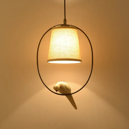 Rustic wood and iron bird lamp dining room chandelier