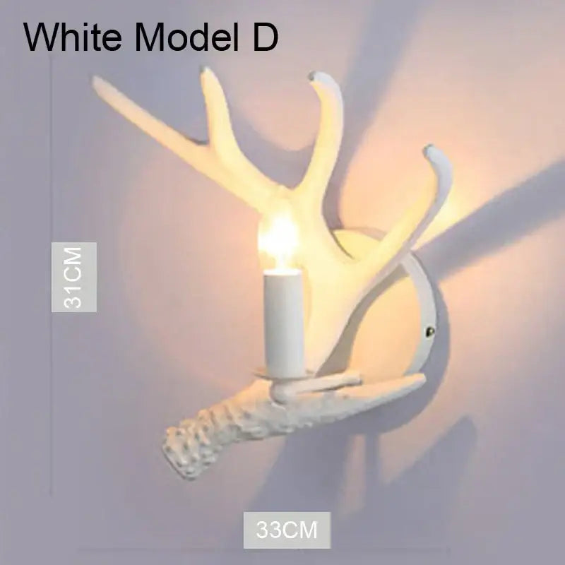 Rustic wood finish deer antler chandelier dining room light