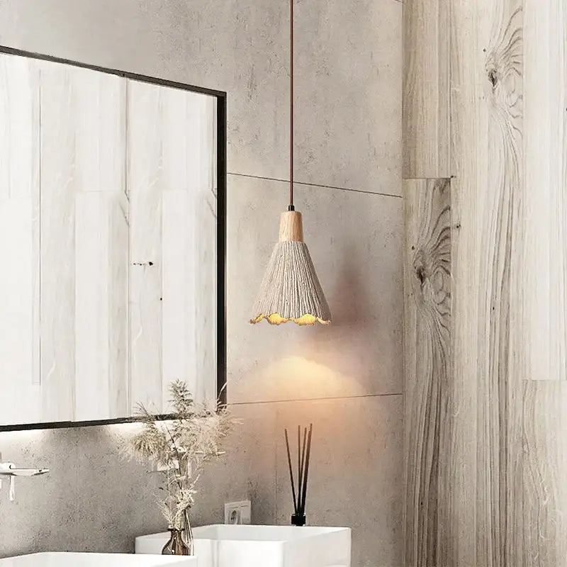 Rustic woven grayish brown designer pendant lamps collection bedroom