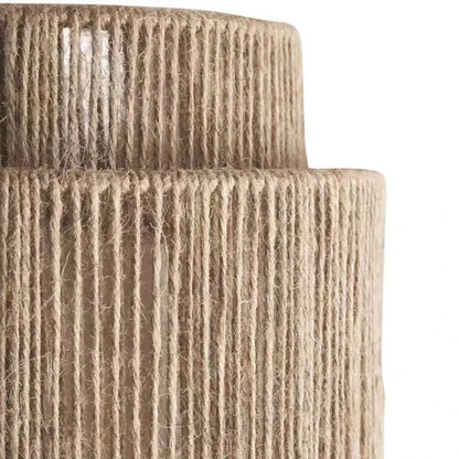 Rustic woven hemp rope wall lights bedroom tiered sconce
