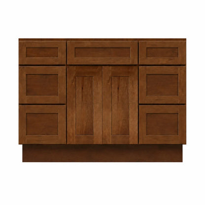 48 Inch Rustic Shaker Recessed Single Sink Bathroom Vanity with Drawers