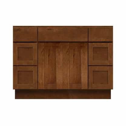 48 Inch Rustic Shaker Slab Front Vanity Sink Base w/ Drawers