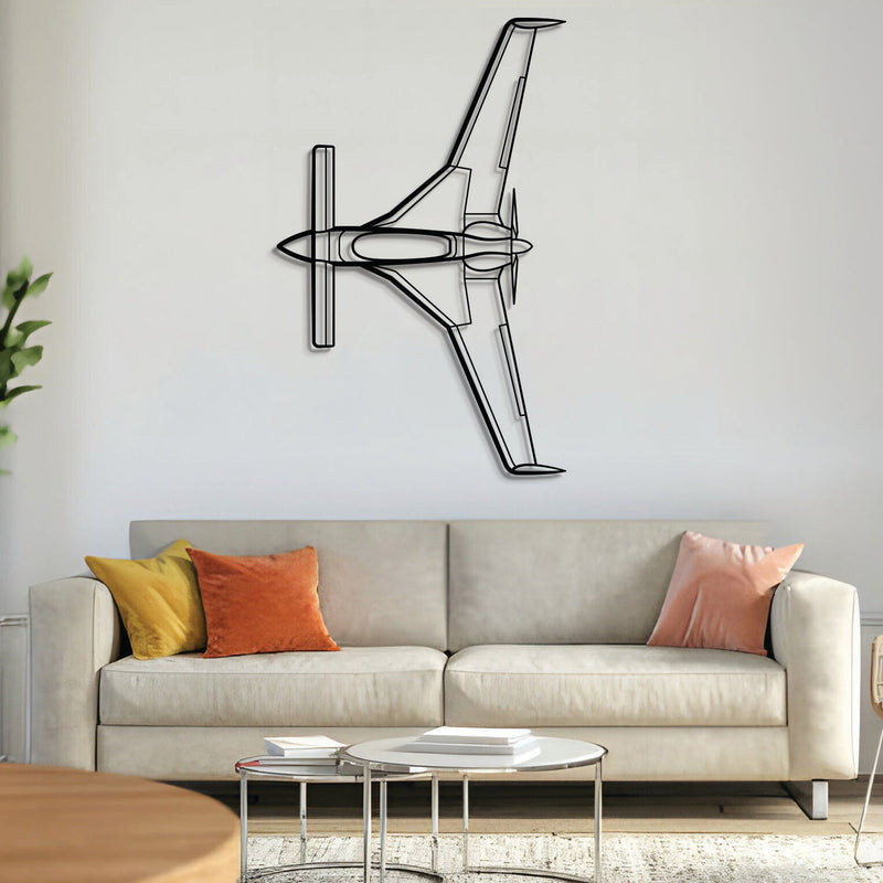 Long-EZ TOP Metal Aircraft Wall Art - NCP0288, top view