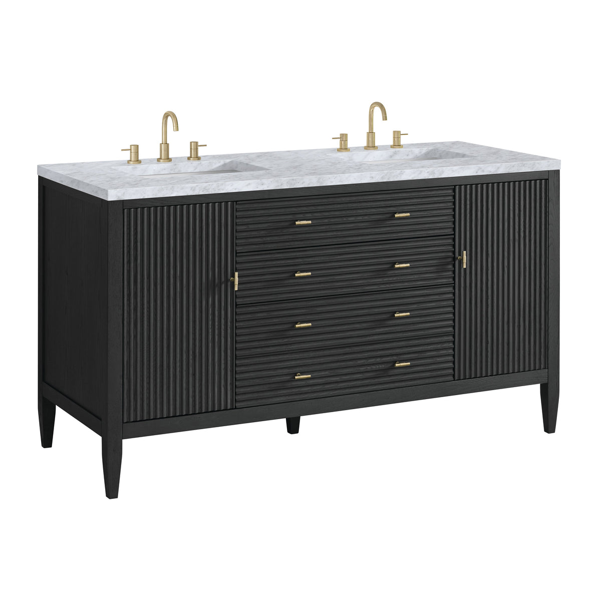 James Martin Myrrin 60" Double Bathroom Vanity, Carbon Oak