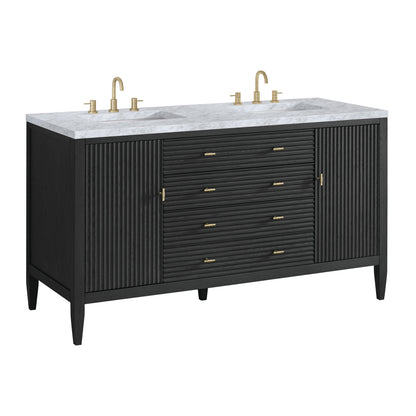James Martin Myrrin 60" Double Bathroom Vanity, Carbon Oak