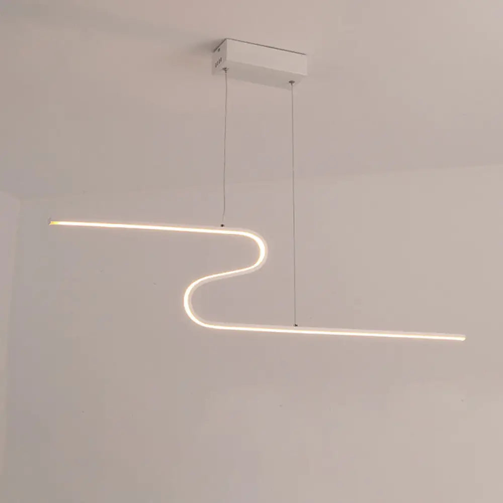 DecorBites™ S-Shape Island Pendant Metal Ceiling Lamp in Warm/White Light - Modern Design