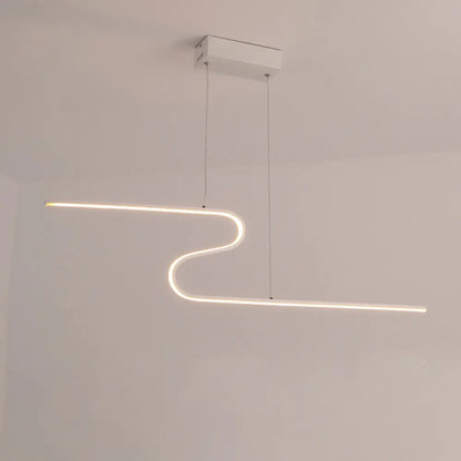 DecorBites™ S-Shape Island Pendant Metal Ceiling Lamp in Warm/White Light - Modern Design