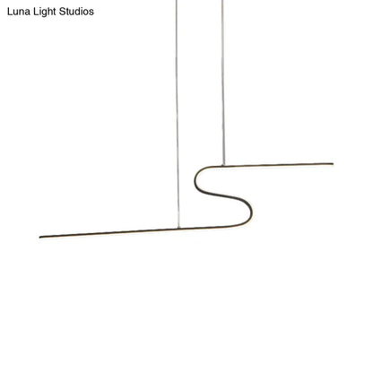 DecorBites™ S-Shape Island Pendant Metal Ceiling Lamp in Warm/White Light - Modern Design