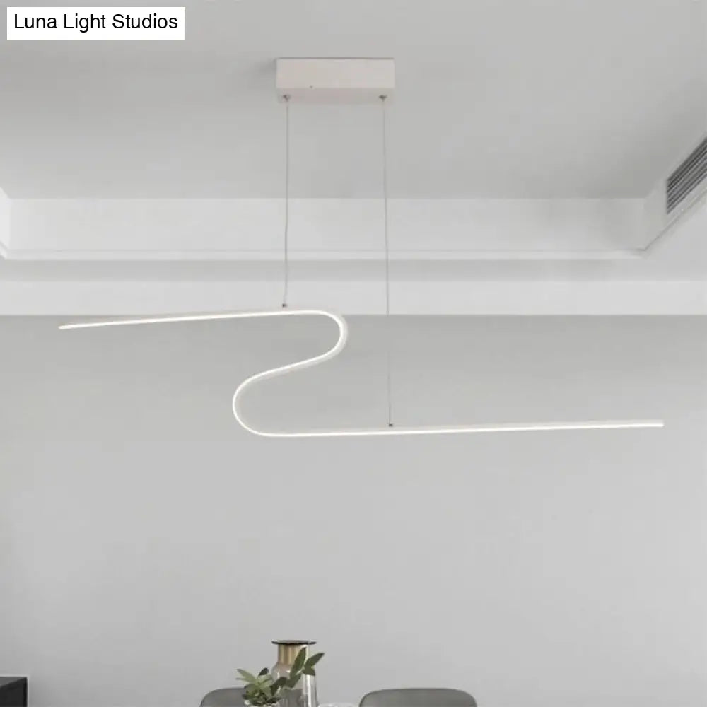DecorBites™ S-Shape Island Pendant Metal Ceiling Lamp in Warm/White Light - Modern Design