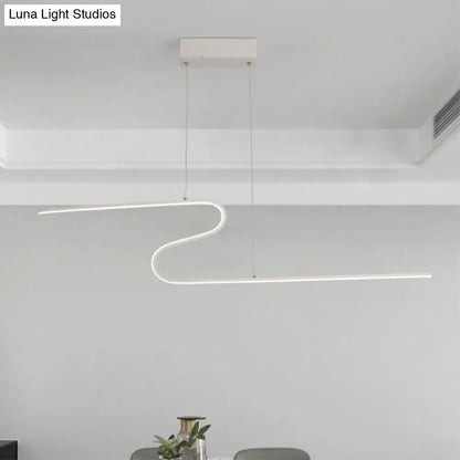 DecorBites™ S-Shape Island Pendant Metal Ceiling Lamp in Warm/White Light - Modern Design
