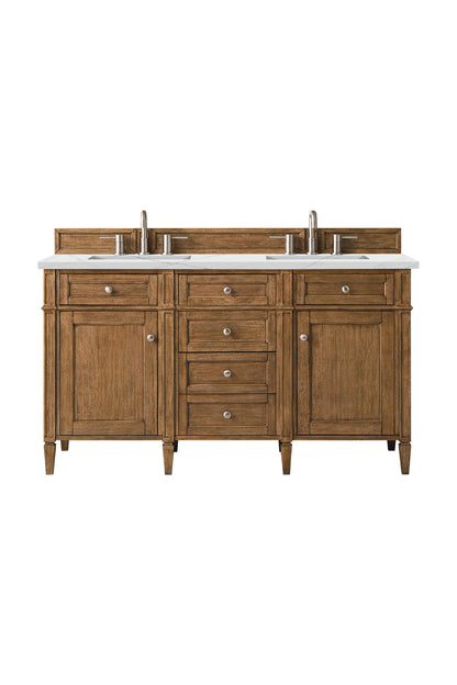 James Martin Brittany 60" Double Bathroom Vanity, Saddle Brown