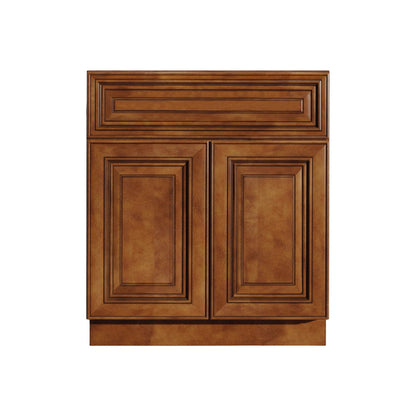 24 Inch Saddle Brown Bathroom Vanity Sink Base