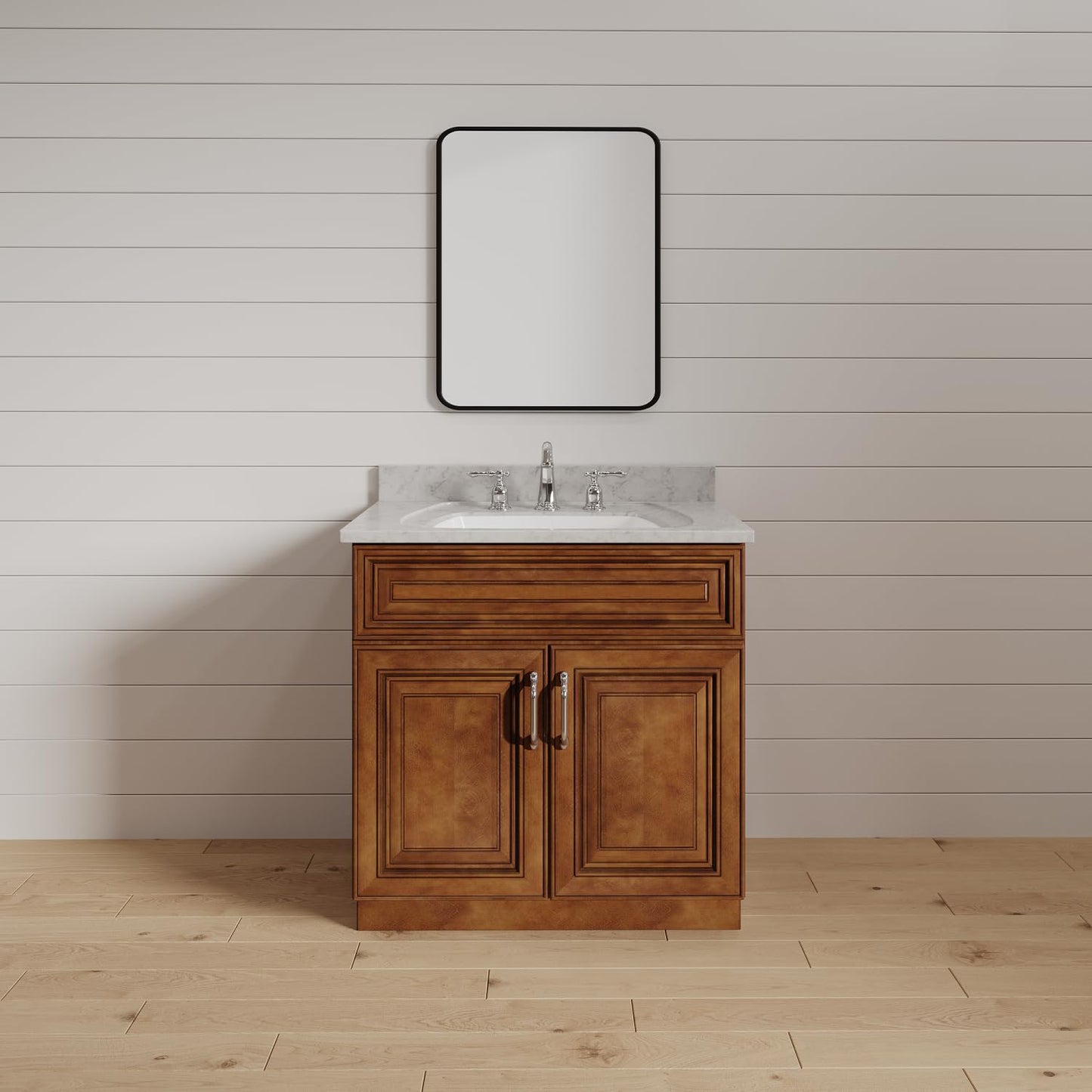 24 Inch Saddle Brown Bathroom Vanity Sink Base