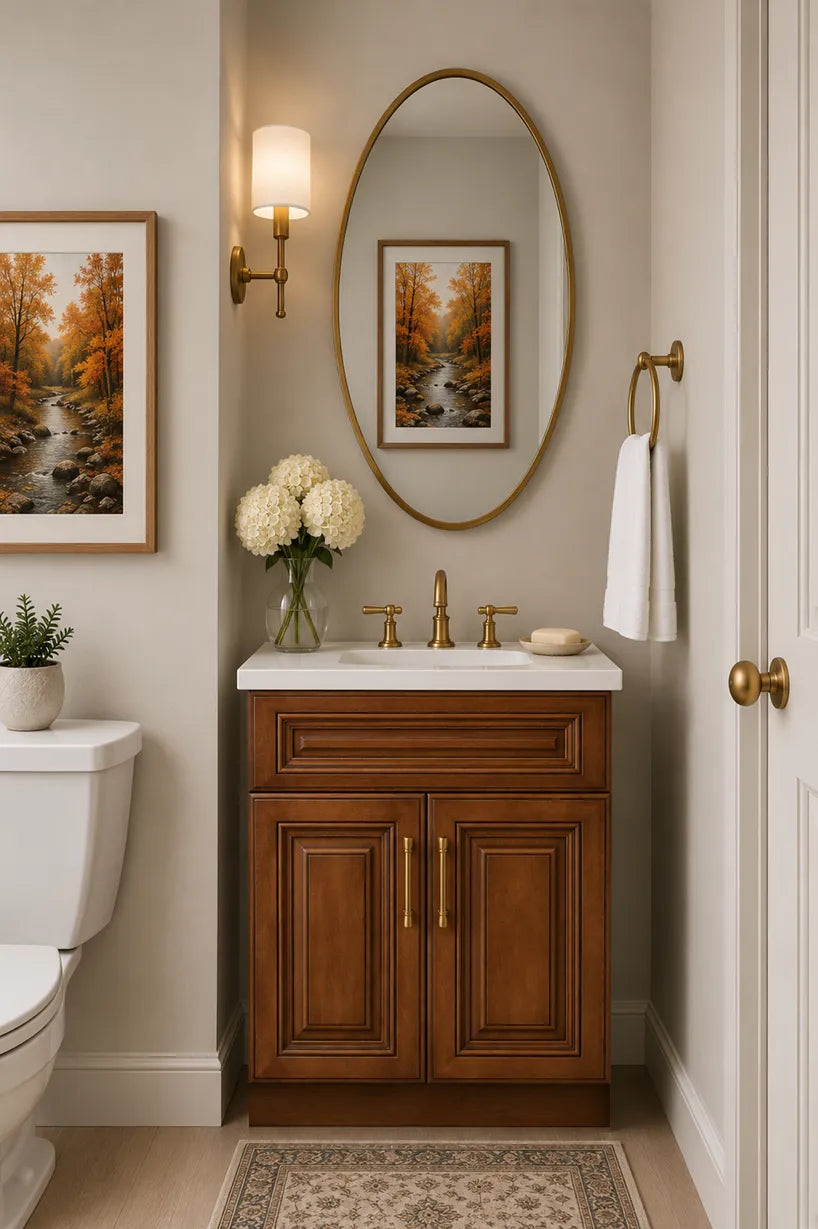 Saddle Brown 24" Bathroom Vanity Sink Base