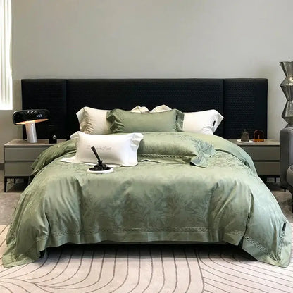 Sage green 1000tc lyocell cotton bedding set bedroom floral lace