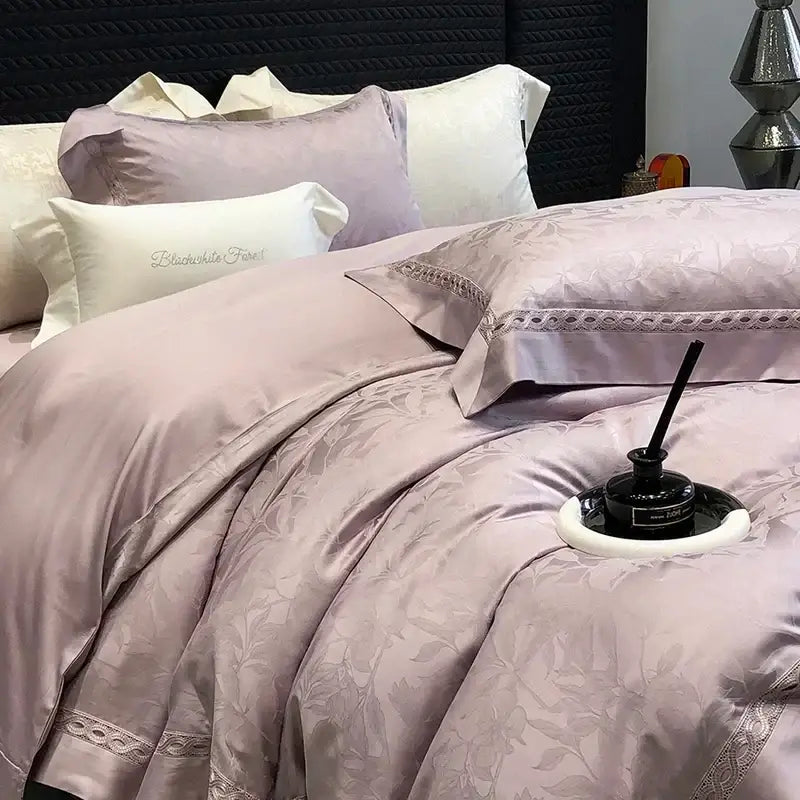 Sage green 1000tc lyocell cotton bedding set bedroom floral lace