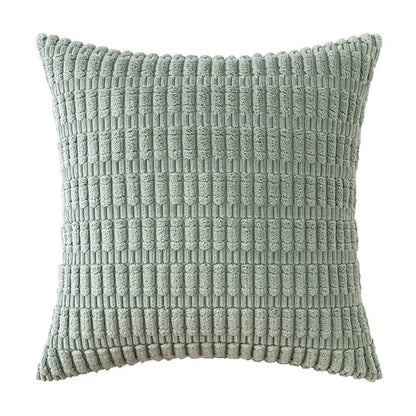 Sage green corduroy velvet pillowcase set of 2 living room cushions