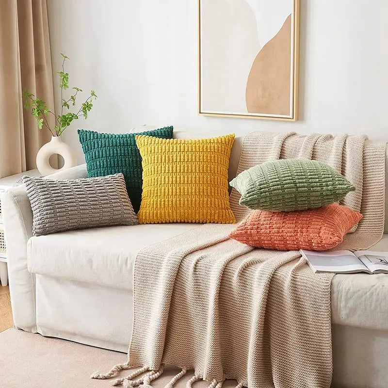 Sage green corduroy velvet pillowcase set of 2 living room cushions
