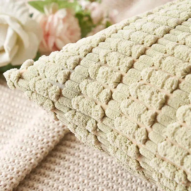 Sage green corduroy velvet pillowcase set of 2 living room cushions